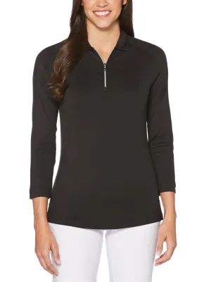 Women's 3/4 Sleeve Swing Tech Shadow Stripe Polo