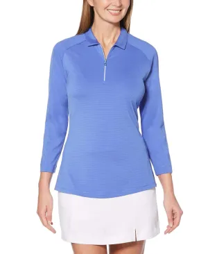 Womens 3/4 Sleeve Swing Tech™ Shadow Stripe Polo