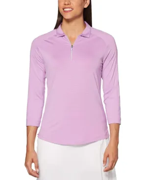 Womens 3/4 Sleeve Swing Tech™ Shadow Stripe Polo