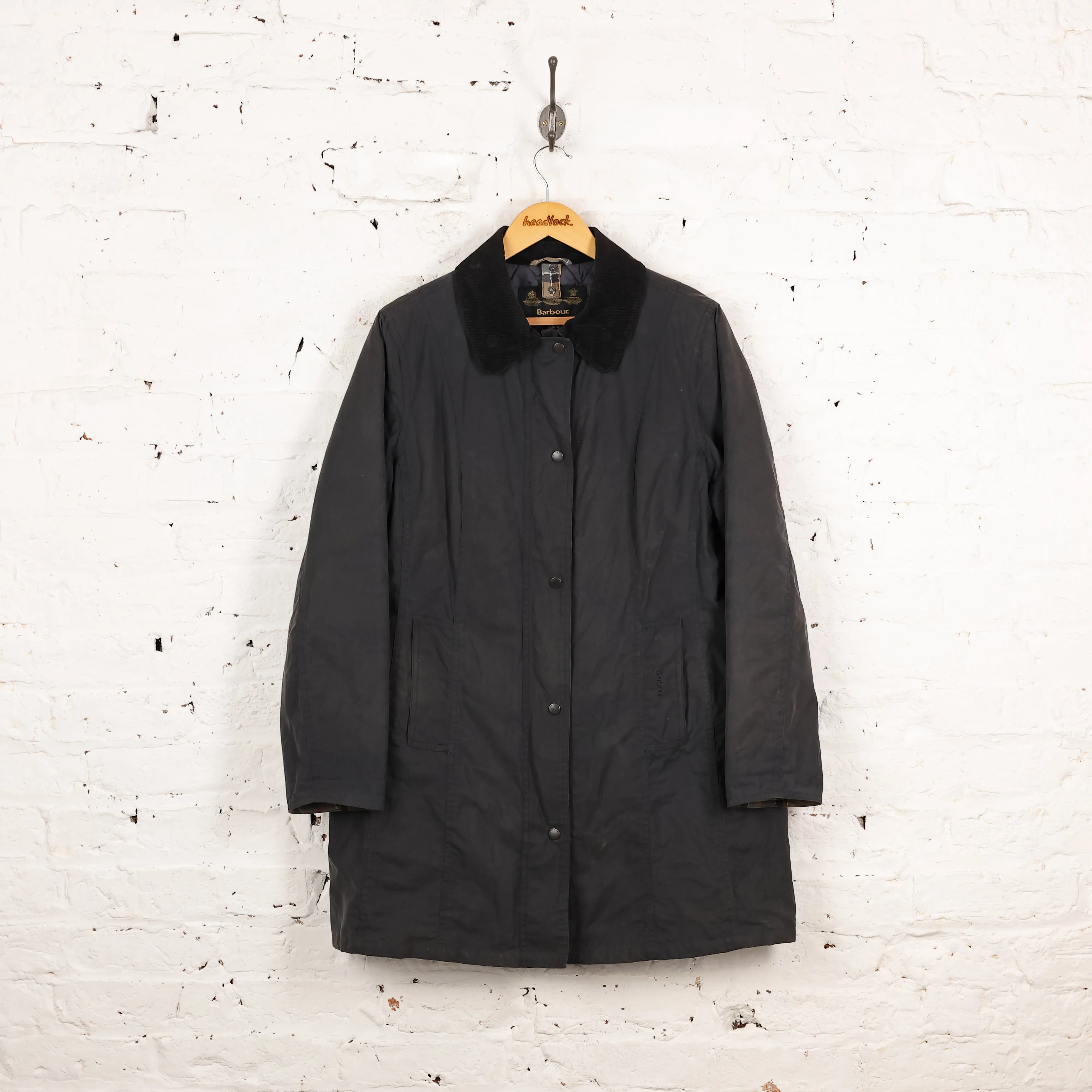 Women's Barbour Belsay Wax Jacket - Blue - Women's L