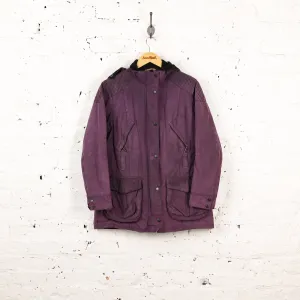 Women's Barbour Rebel Wax Jacket Coat - Purple - Womens L