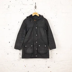 Women's Barbour Wax Durham Parka Jacket Coat - Blue - Women's S