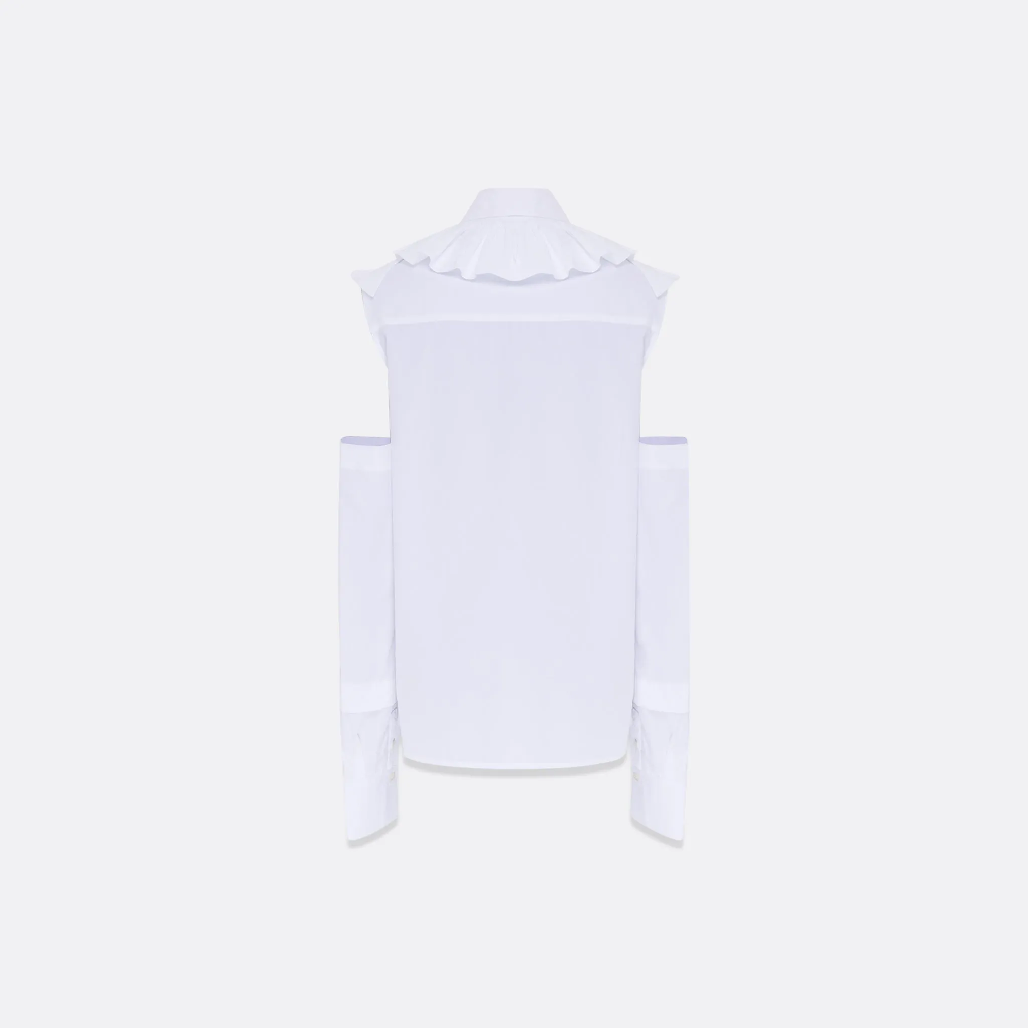 WOMEN'S COTTON RUFFLED SHIRT WITH REMOVABLE SLEEVES