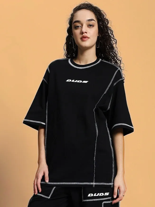 WOMEN'S DYNAMIC OVER-SIZED CLASSIC T-SHIRT (BLACK)