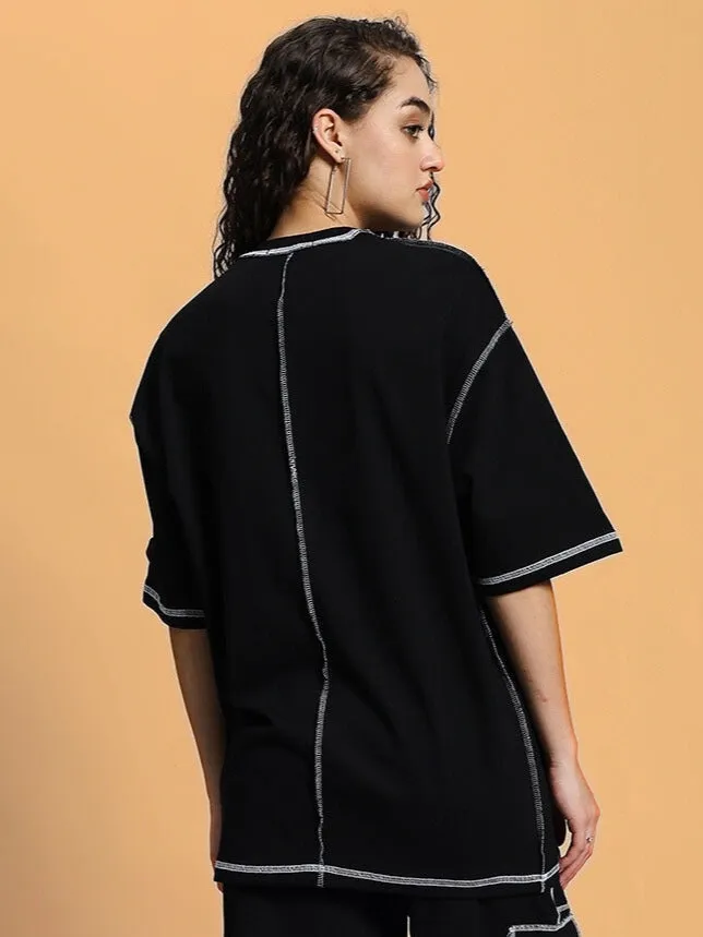 WOMEN'S DYNAMIC OVER-SIZED CLASSIC T-SHIRT (BLACK)