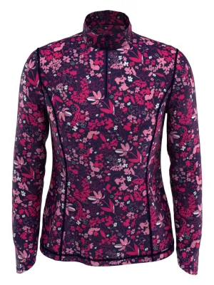 Womens Floral Quarter Zip Pullover