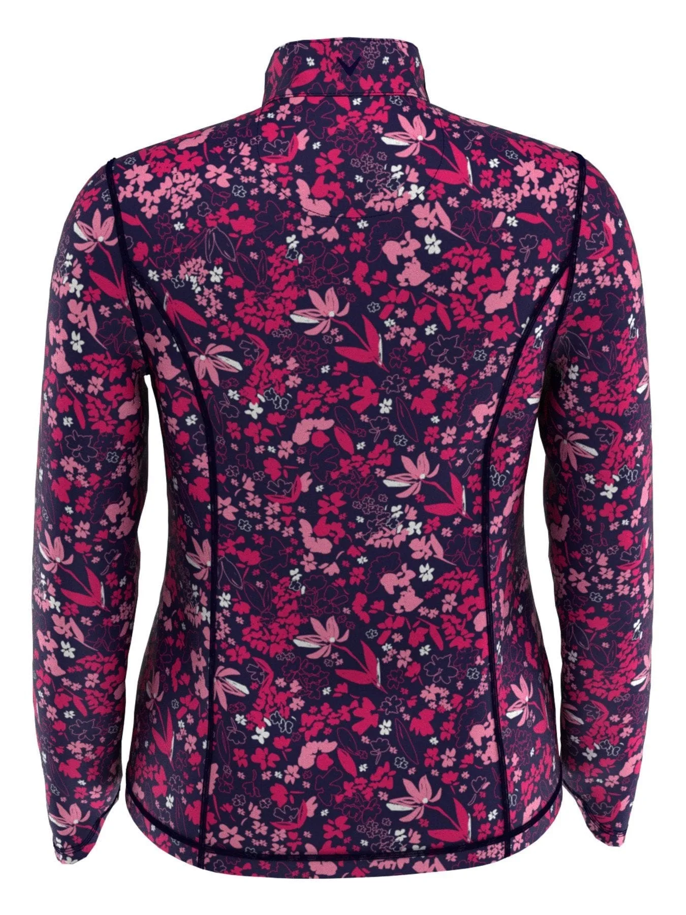 Womens Floral Quarter Zip Pullover