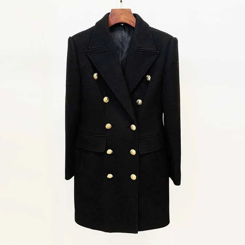 Women's Lapel Double Breasted Belted Mid Long Outwear Winter Coat
