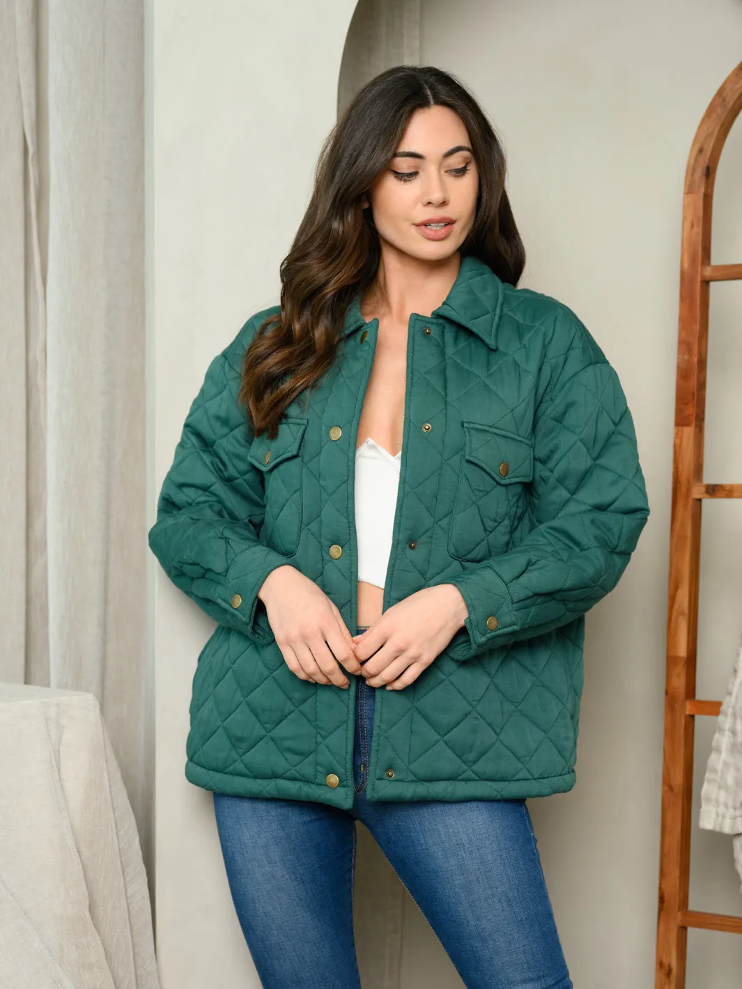 WOMEN'S LONG SLEEVE QUILTED JACKET