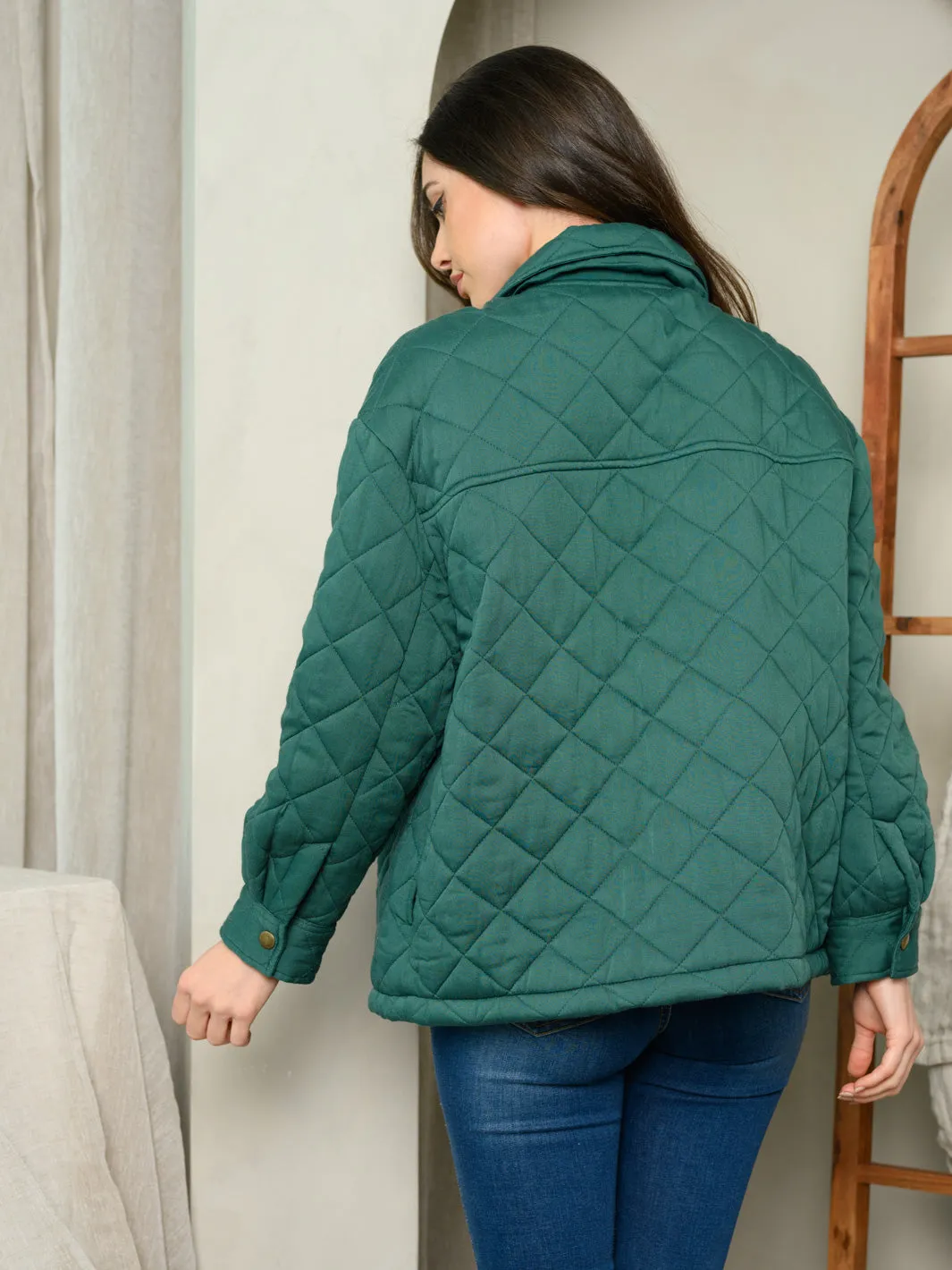 WOMEN'S LONG SLEEVE QUILTED JACKET