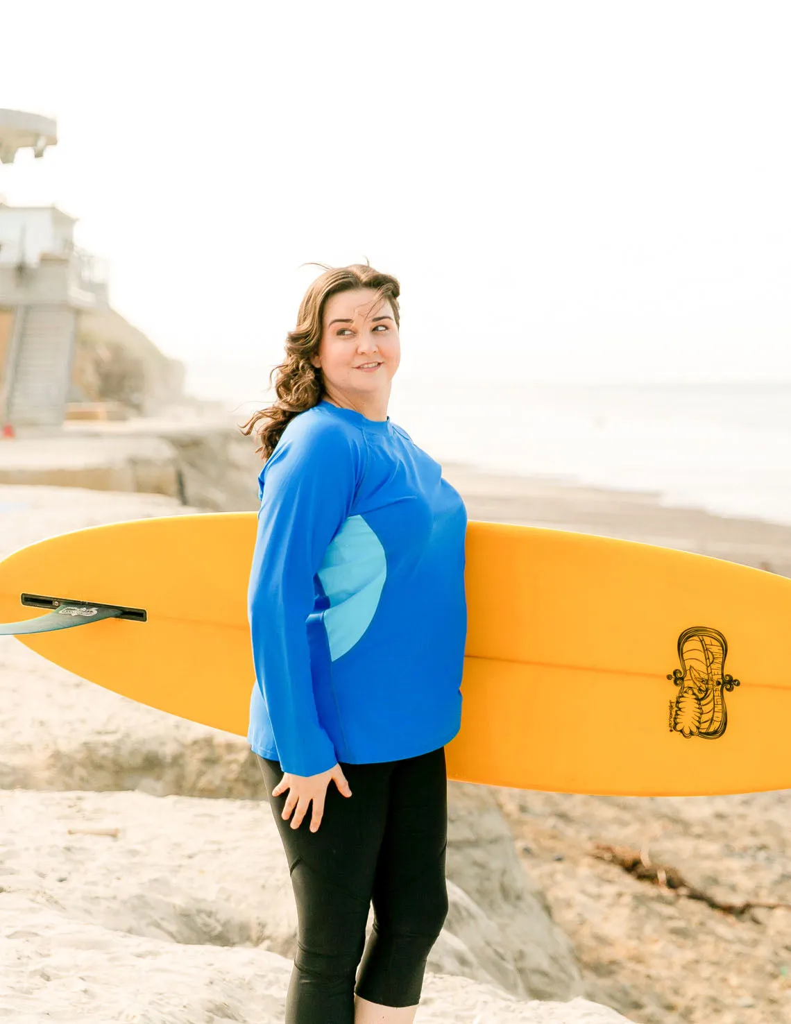 Women's Long Sleeve Rash Guard (Regular & Plus Size) - Navy