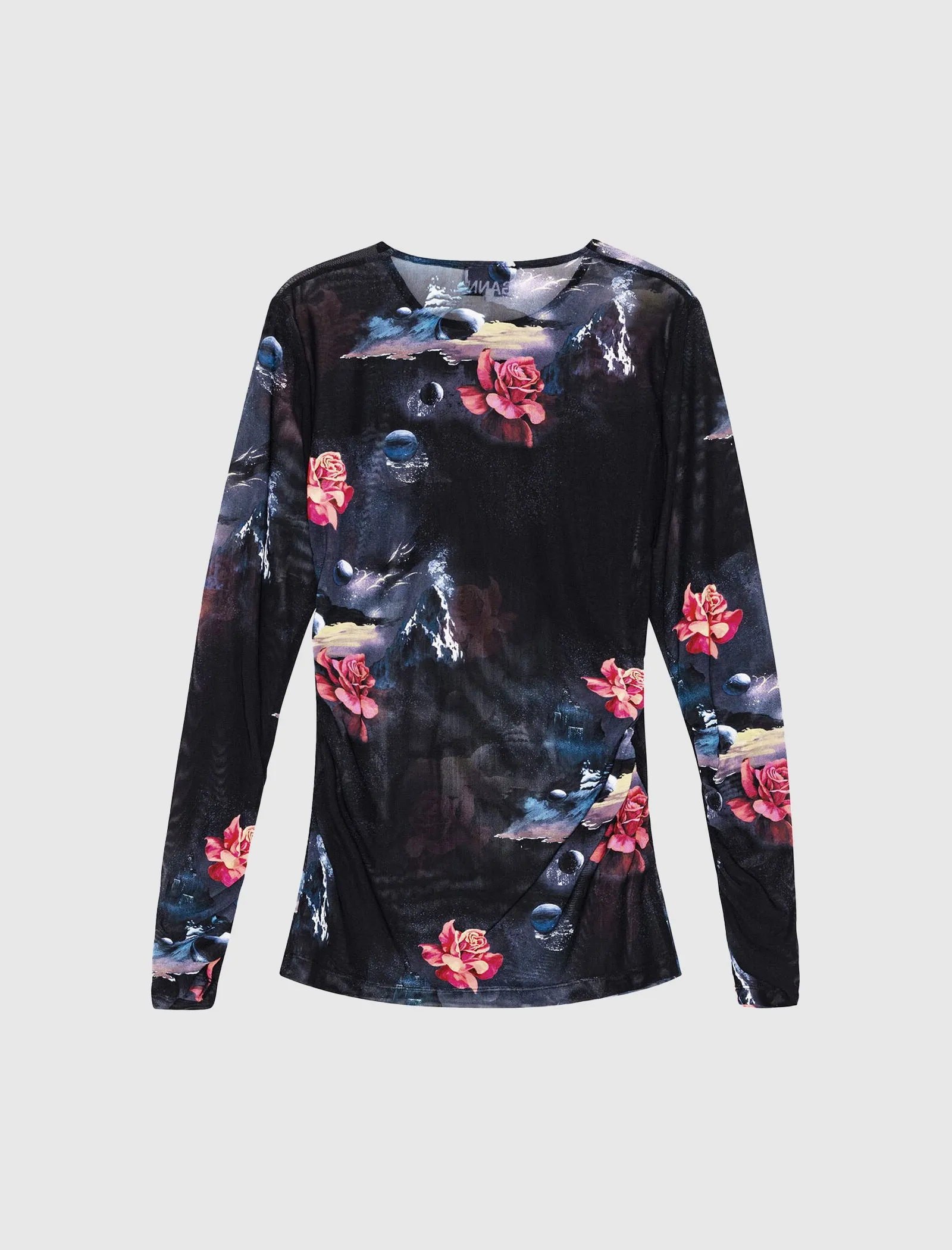 WOMEN'S MESH LONG SLEEVE TOP