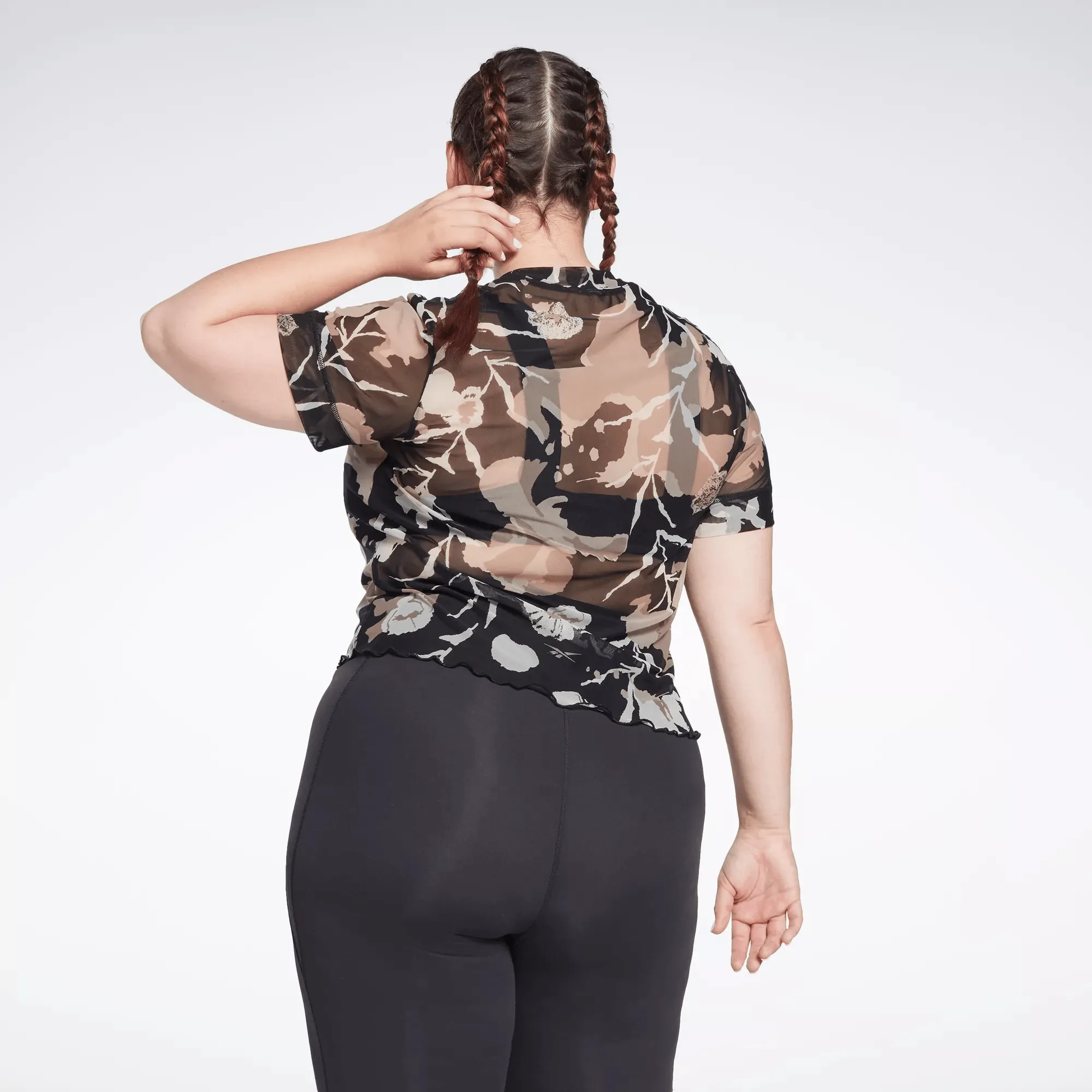 Women's MYT Allover Print Mesh T-Shirt (Plus Size)