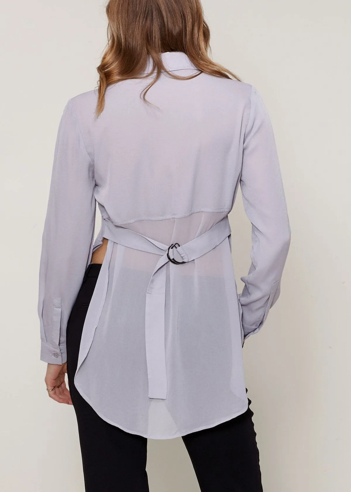 Women's Noir Belted Hi-lo Blouse