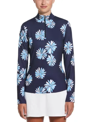 Women's Open Floral Long Sleeve Printed Sun Protection