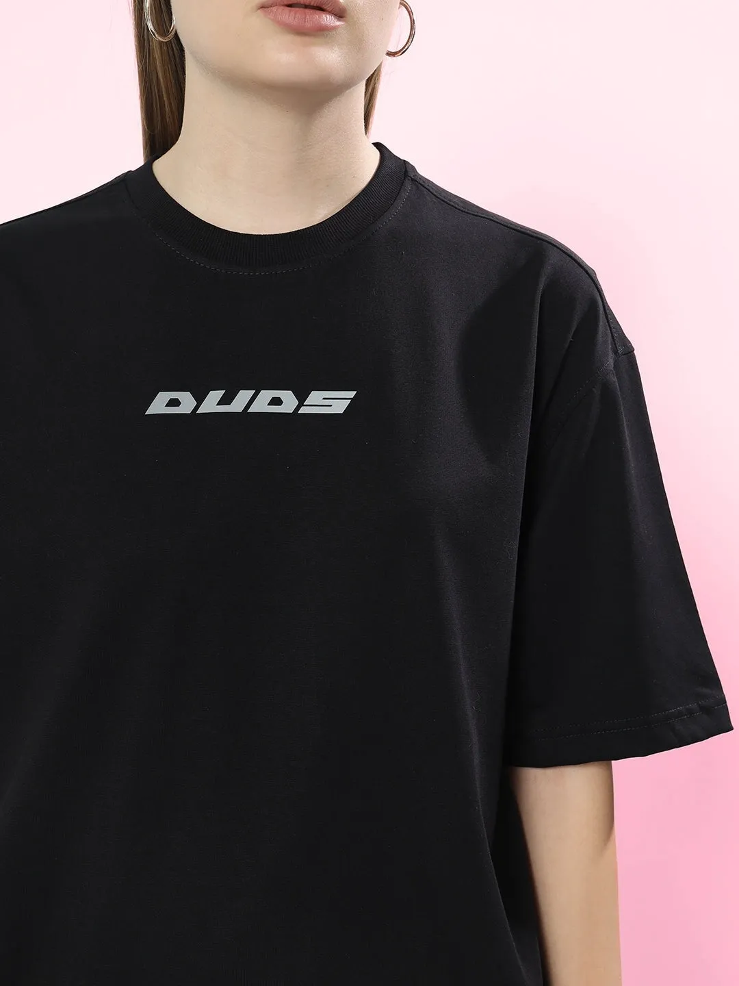 Women's Pulsating Rhythms Reflector Over-Sized T-Shirt (Black)