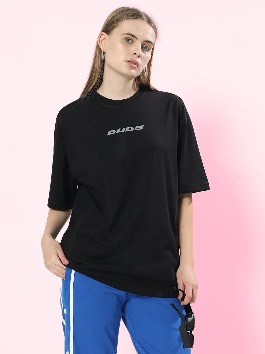 Women's Pulsating Rhythms Reflector Over-Sized T-Shirt (Black)