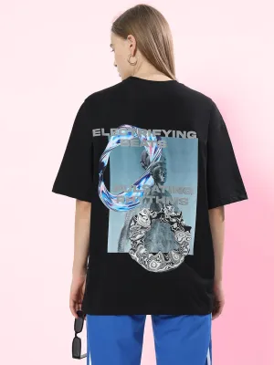 Women's Pulsating Rhythms Reflector Over-Sized T-Shirt (Black)