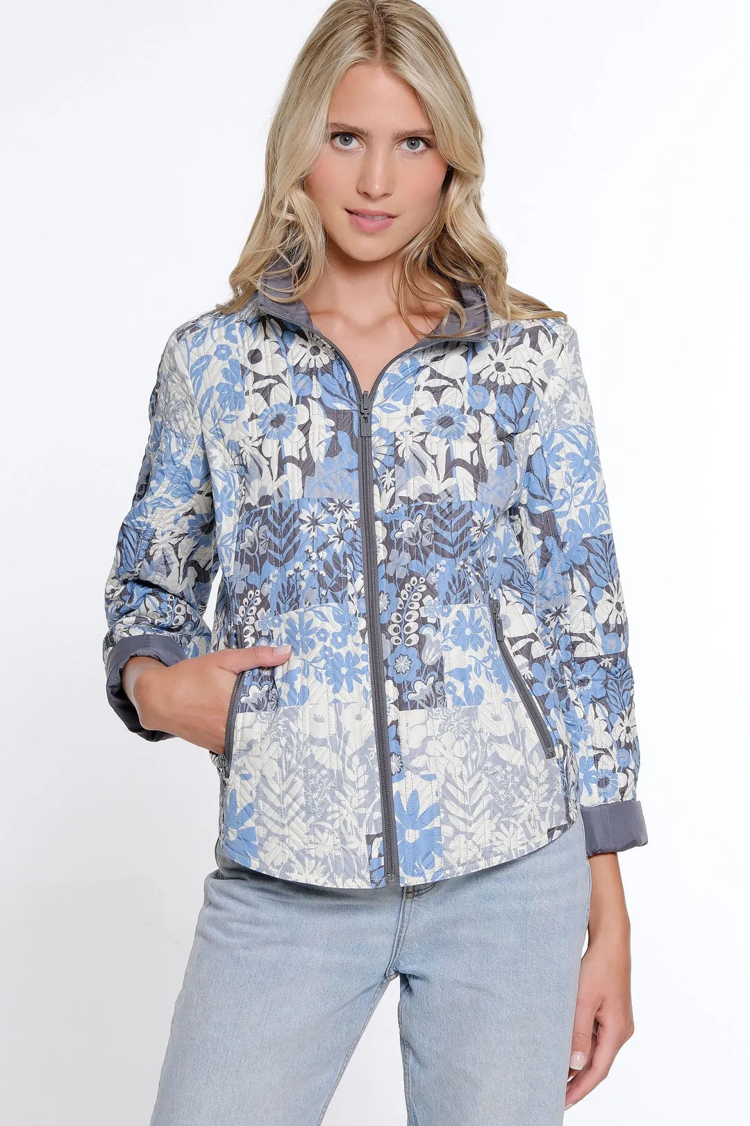 Women's Quilted Zip Up Reversible Jacket by Multiples
