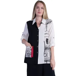 Women's Shana Apparel Red Zip Detail Shirt White