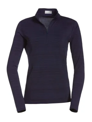 Womens Solid 1/4 Zip Pull Over Shirt