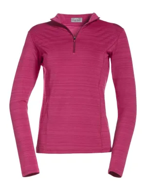 Womens Solid 1/4 Zip Pull Over Shirt
