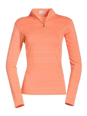 Womens Solid 1/4 Zip Pull Over Shirt