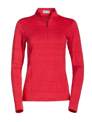 Womens Solid 1/4 Zip Pull Over Shirt
