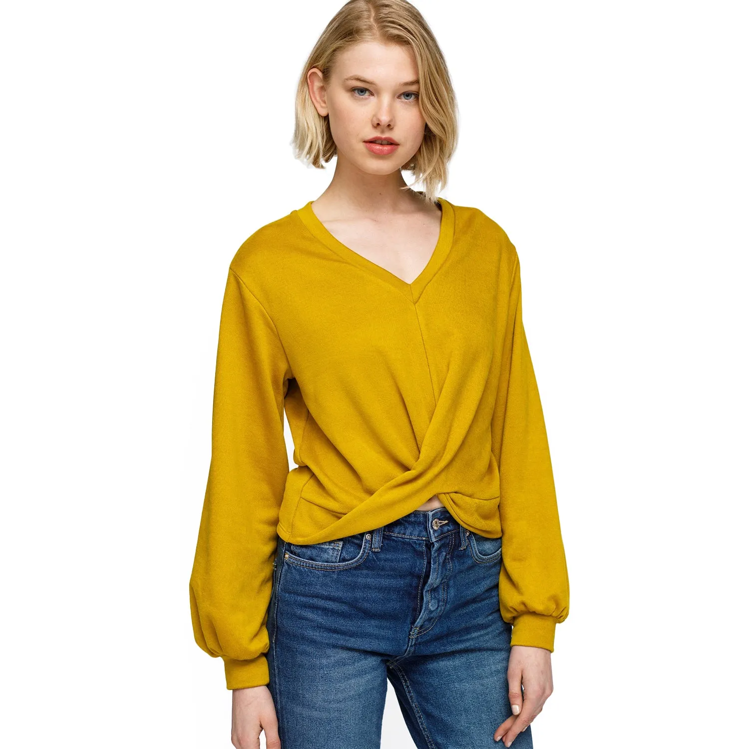 Women's V-Neck Wrap Front Sweatshirt