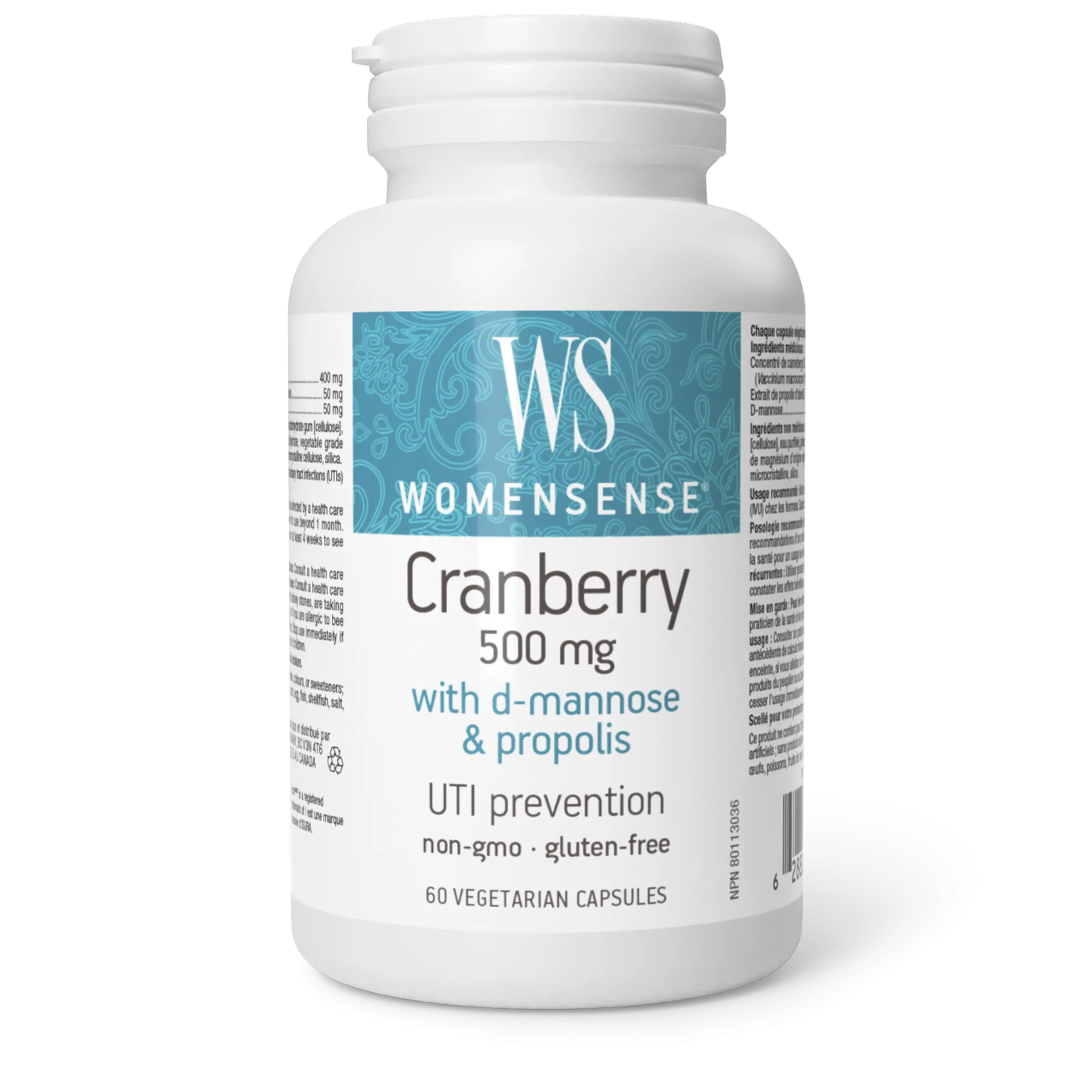Womensense Cranberry 500 Mg With D-Mannose & Propolis 60 Vegetarian Capsules