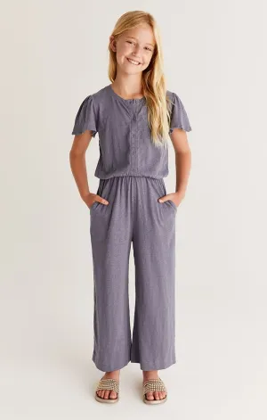 Z Supply Girls Ariella Slub Jumpsuit - Indigo