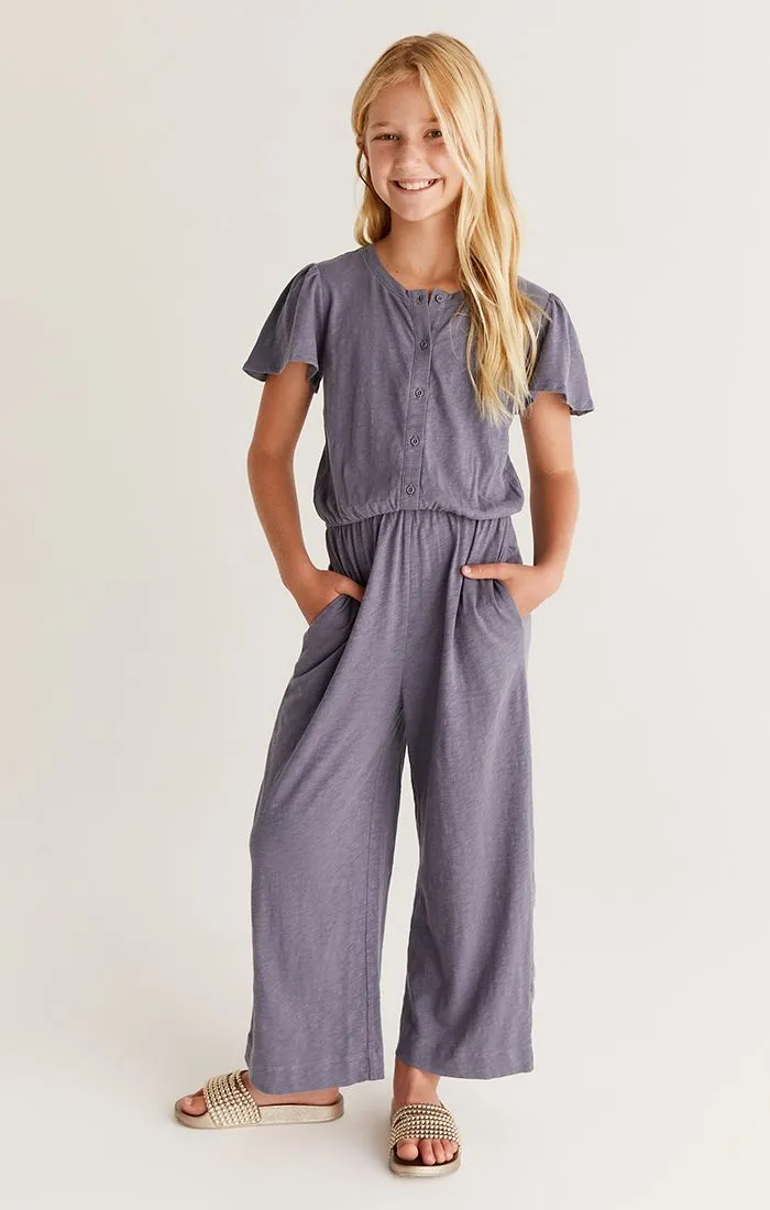 Z Supply Girls Ariella Slub Jumpsuit - Indigo
