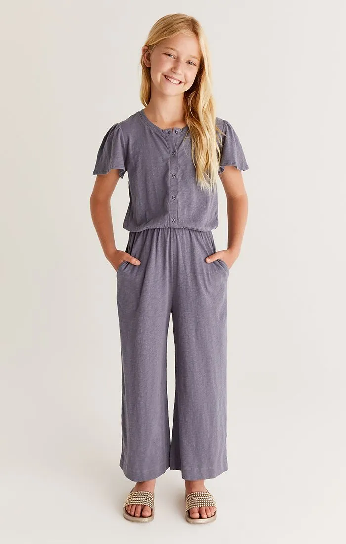 Z Supply Girls Ariella Slub Jumpsuit - Indigo