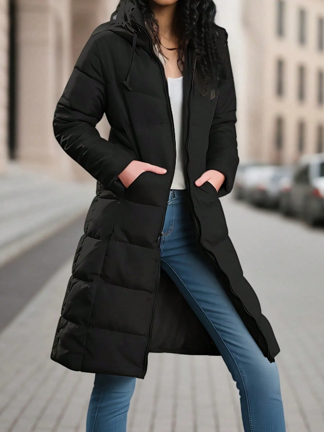 ZAYNA Women's Hooded Winter Quilted Parka Coat