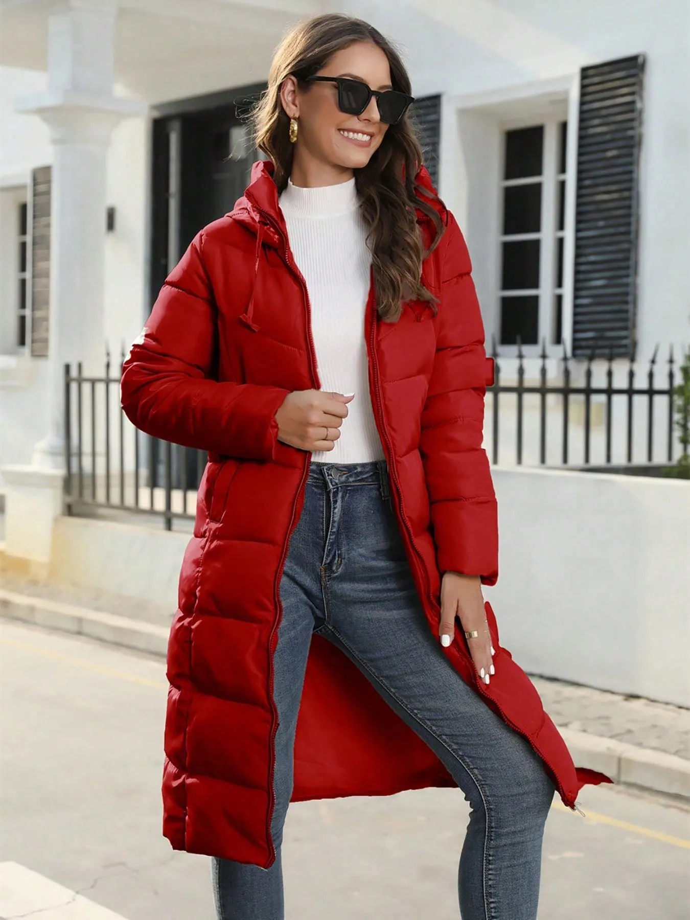 ZAYNA Women's Hooded Winter Quilted Parka Coat