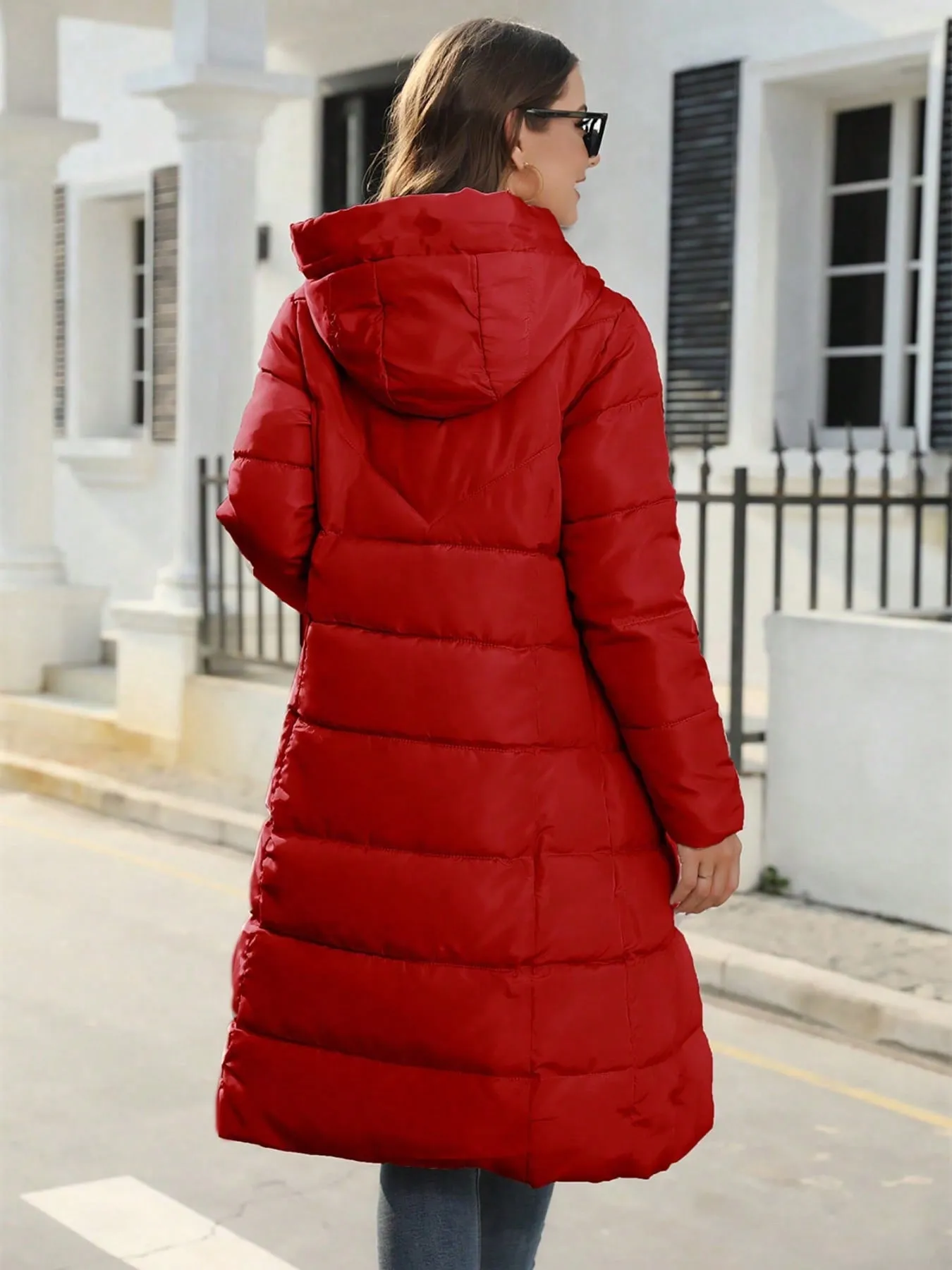 ZAYNA Women's Hooded Winter Quilted Parka Coat