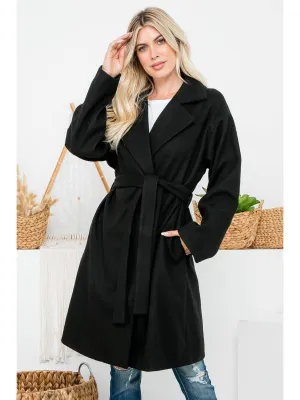 ZiA Apparel Belted Knee Length Coat