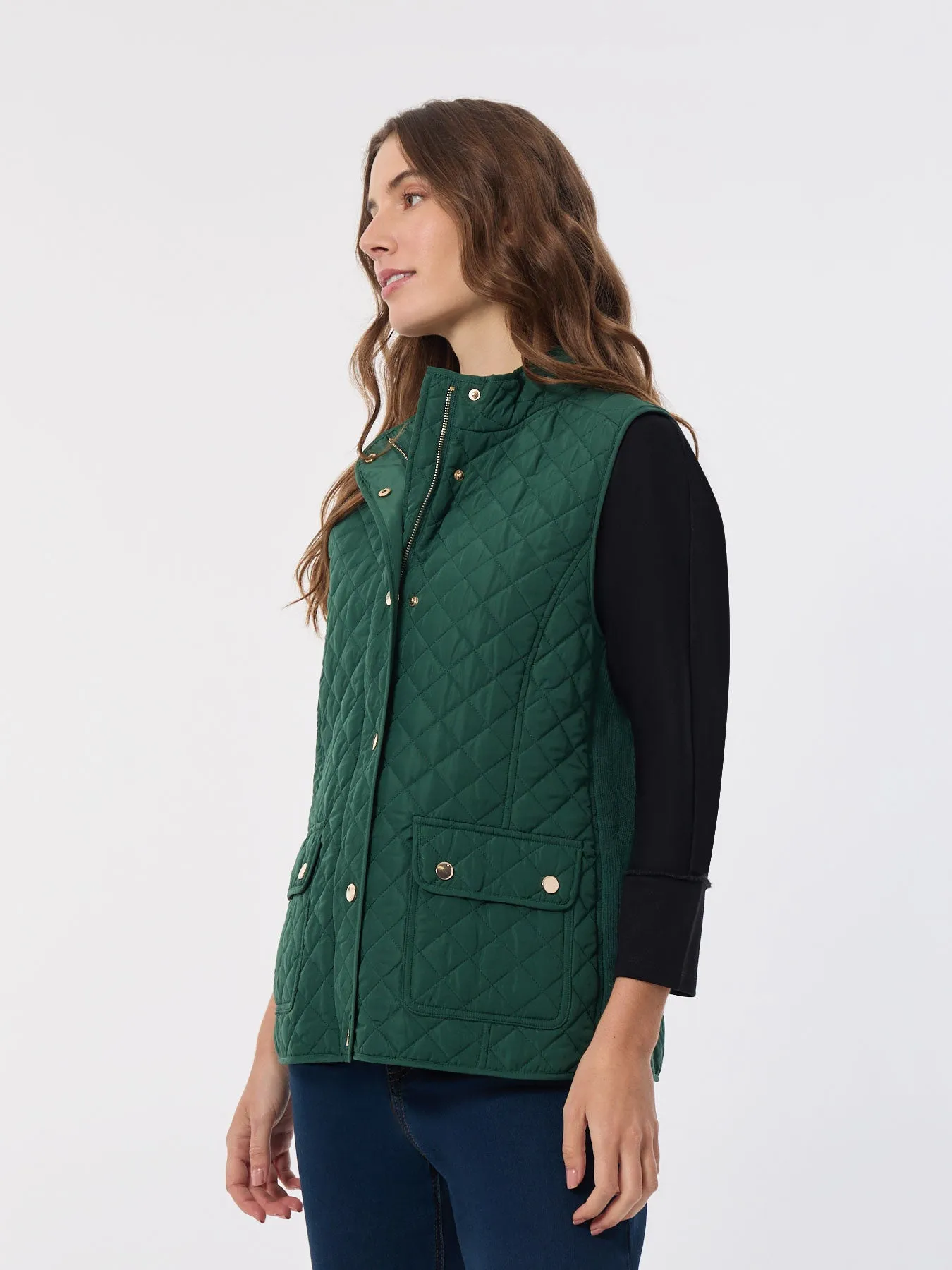 Zip-Front Quilted Vest