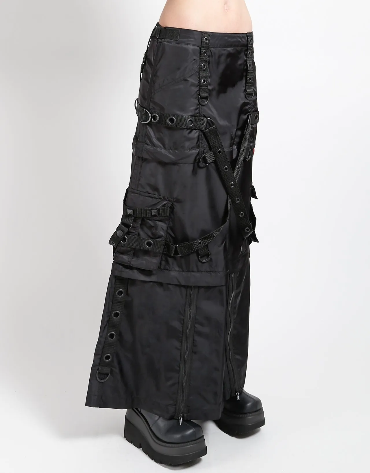 ZIP OFF MEGA NYLON SKIRT BLACK